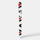 Ikat-Muster - Dunkelrot, Schwarz und Weiß Case-Mate iPhone Hülle (Rückseite / Links)