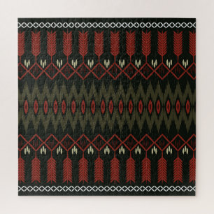 Ikat-Muster: Geometrisches ethnisches Ornament Puzzle