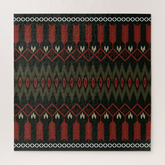 Ikat-Muster: Geometrisches ethnisches Ornament Puzzle