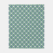 Ikat-Muster - Grün, Indigoblau und Weiß Fleecedecke (Vorderseite)