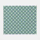 Ikat-Muster - Grün, Indigoblau und Weiß Fleecedecke (Vorderseite (Horizontal))
