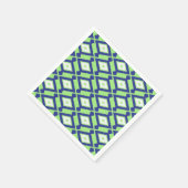 Ikat-Muster - Grün, Indigoblau und Weiß Serviette (Ecke)