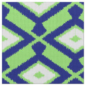 Ikat-Muster - Grün, Indigoblau und Weiß Stoff (Nahaufnahme)