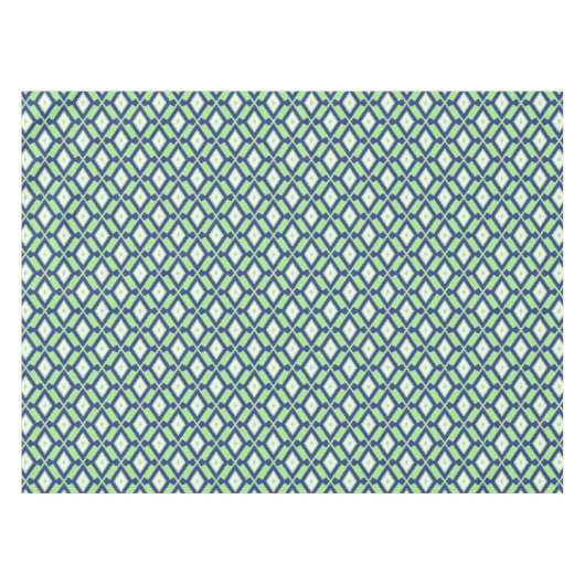 Ikat-Muster - Grün, Indigoblau und Weiß Tischdecke (Vorderseite (Horizontal))