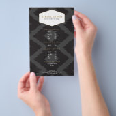 Ikat-Muster im dunkelgrauen Designer-Flyer Flyer (Handgriff)