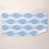 Ikat-Muster in blau und weiß Badehandtuch (Badehandtuch)
