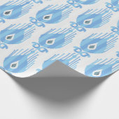 Ikat-Muster in blau und weiß Geschenkpapier (Ecke)