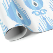 Ikat-Muster in blau und weiß Geschenkpapier (Rolleneckpunkt)