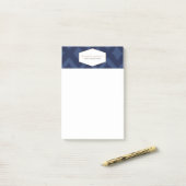 Ikat-Muster in blauen Designer-Post-it-Notes Post-it Klebezettel (Auf Schreibtisch)