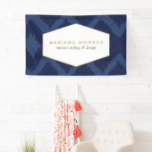 Ikat-Muster in Blue Designer Banner (Insitu)