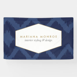 Ikat-Muster in Blue Designer Banner