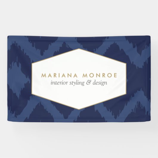 Ikat-Muster in Blue Designer Banner (Horizontal)