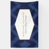 Ikat-Muster in Blue Designer Banner (Vertikal)