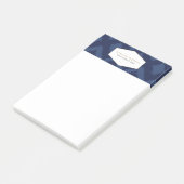 Ikat-Muster in Blue Designer Postit Notes Post-it Klebezettel (angewinkelt)