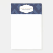 Ikat-Muster in Blue Designer Postit Notes Post-it Klebezettel (Vorderseite)