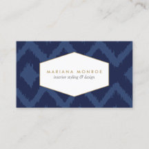 Ikat-Muster in der Blue Designer Business Card