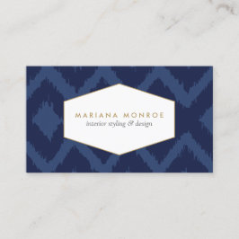 Ikat-Muster in der Blue Designer Business Card Visitenkarte
