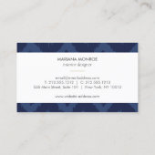 Ikat-Muster in der Blue Designer Business Card Visitenkarte (Rückseite)