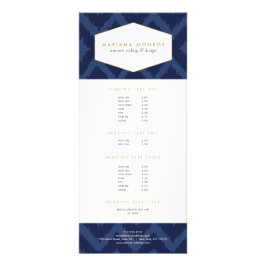 Ikat-Muster in der Blue Designer-Rackkarte Werbekarte