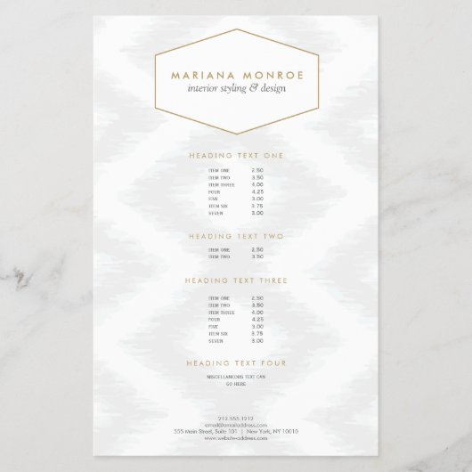 Ikat-Muster in Grau Designer Flyer (Vorne)