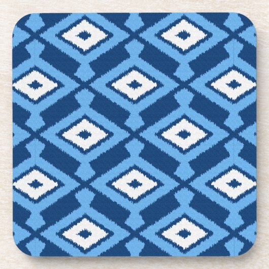 Ikat Muster, Indigo und Denim Blue Getränkeuntersetzer (Vorderseite)