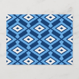 Ikat Muster, Indigo und Denim Blue Postkarte