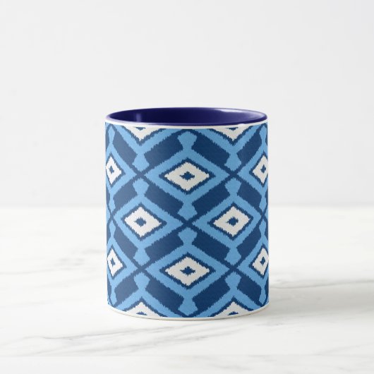 Ikat Muster, Indigo und Denim Blue Tasse (Zentrum)