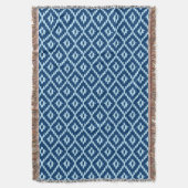 Ikat-Muster - Indigofisch und hellblau Decke (Vorderseite Vertikal)