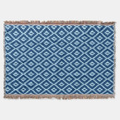 Ikat-Muster - Indigofisch und hellblau Decke (Vorderseite)