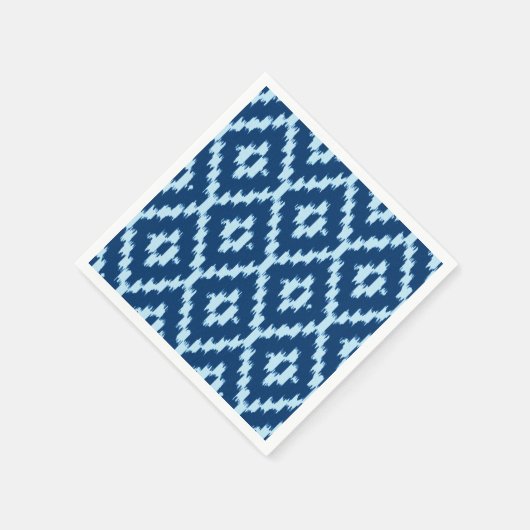 Ikat-Muster - Indigofisch und hellblau Serviette (Ecke)