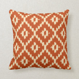 Ikat Muster - Mandarine und Koralle Kissen