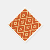 Ikat-Muster - Mandarinenorange und Korallen Serviette (Ecke)