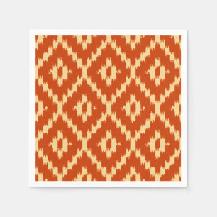 Ikat-Muster - Mandarinorange und Koralle Serviette