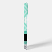 Ikat Muster mit Monogramm - aquamarin grün schwarz Case-Mate iPhone Hülle (Rückseite / Rechts)