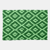 Ikat-Muster - Pine grün und blassgrün Handtuch (Horizontal)