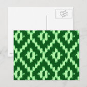 Ikat-Muster - Pine grün und blassgrün Postkarte (Vorne/Hinten)