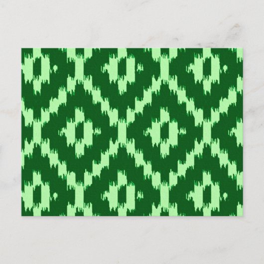 Ikat-Muster - Pine grün und blassgrün Postkarte (Vorderseite)