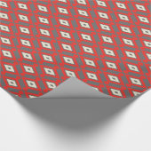 Ikat Muster - Rot, Grau und Beige Geschenkpapier (Ecke)