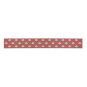 Ikat Muster - Rot, Grau und Beige Ripsband (Vorderseite)