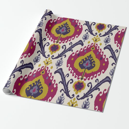 Ikat nahtloser Muster Hintergrund Traditionelles M Geschenkpapier (Ungerollt)