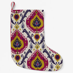 Ikat nahtloser Muster Hintergrund Traditionelles M Kleiner Weihnachtsstrumpf