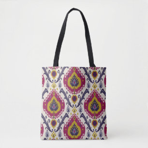Ikat nahtloser Muster Hintergrund Traditionelles M Tasche