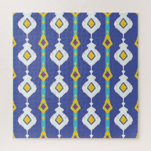 Ikat, nahtloses ethnisches Muster. Puzzle