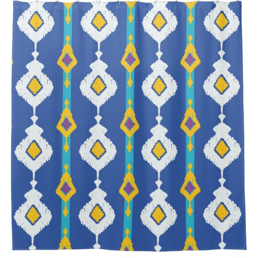 Ikat-nahtloses Muster Duschvorhang (Vorderseite)