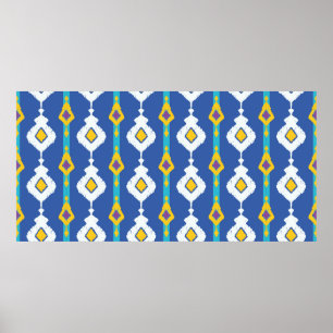 Ikat-nahtloses Muster Poster