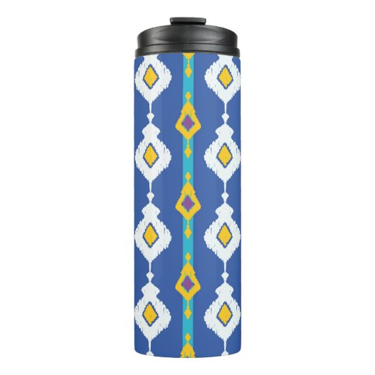 Ikat-nahtloses Muster  Thermosbecher (Vorderseite)