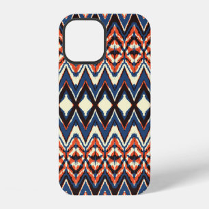 Ikat nahtloses Muster. Tie Dye Shibori Druck mit iPhone 12 Hülle