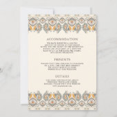 Ikat Paisley Border Cream Anand Karaj Sikh Wedding Einladung (Rückseite)