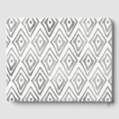 Ikat Pattern Abschluss Gästebuch | Silber (Rückseite)