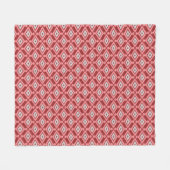 Ikat Pattern - Burgund, Grau und Korallen Fleecedecke (Vorderseite (Horizontal))